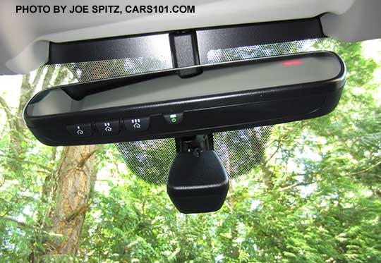 diagrammed 2017 Subaru Outback auto dimming rear view mirror with compass Homelink,and the oversized High Beam Assist sensor