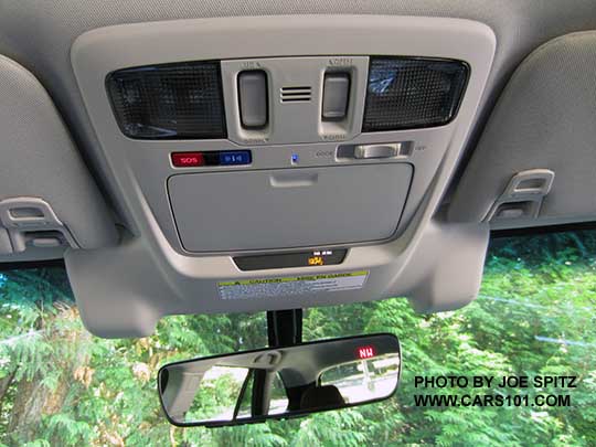 2017 Subaru Outback overhead console with Eyesight, Starlink, sunglass holder, and power moonroof