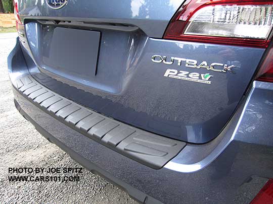 optional rear bumper cover/step pad on a 2017 Subaru Outback. Twilight blue color shown