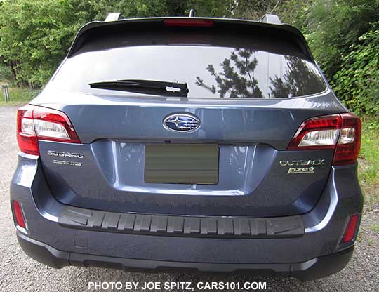 2017 Subaru Outback rear gate. Twilight blue color shown, with optional rear bumper cover