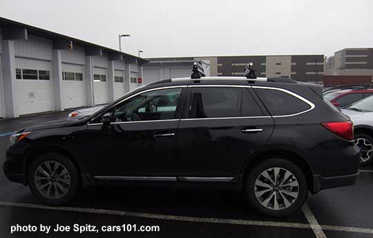 2017 Outback Touring with optional Thule crossbars and ski attachment