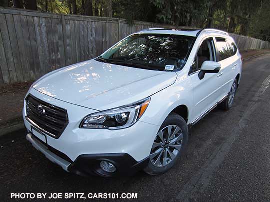 2017 Subaru Outback Touring model. Crystal White color