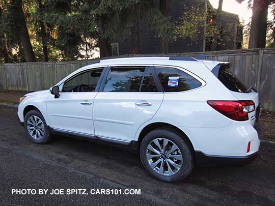 2017 Subaru Outback Touring model. Crystal White color