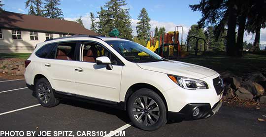 2017 Subaru Outback Touring model. Crystal White color