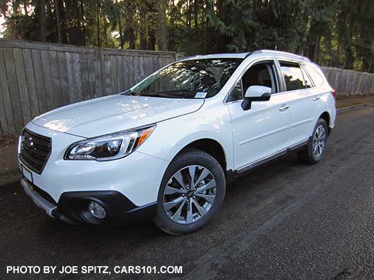 2017 Subaru Outback Touring model. Crystal White color