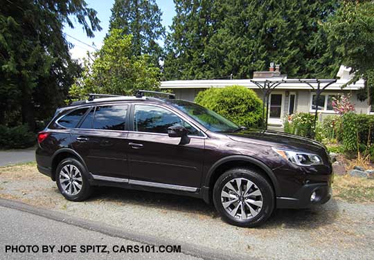 2017 brilliant brown Subaru Outback Touring, optional Thule crossbars