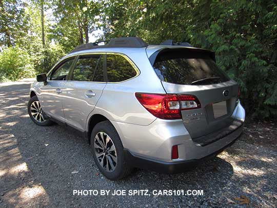 rear view 2017 Subaru Outback Limited, ice silver color shown