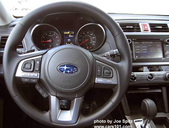 2017 Subaru Outback 2.5i base model vinyl wrapped steering wheel.
