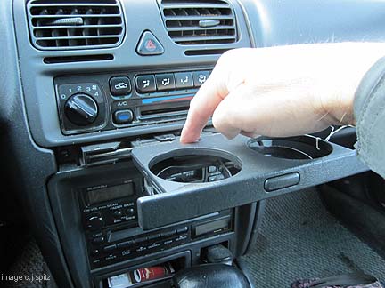 removing the cupholder in a 1996 subaru outback