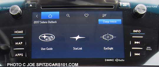 2017 Subaru Outback Starlink app vehicle Quick Guide