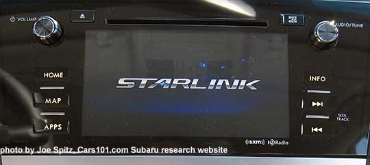 Subaru Starlink on the 7" audio system