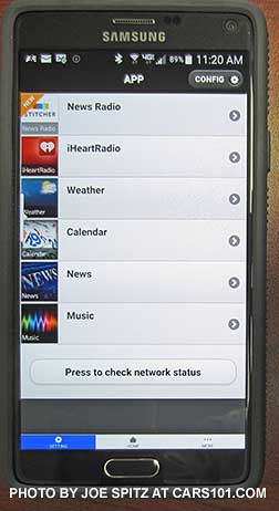 Subaru Starlink app home screen on an Android