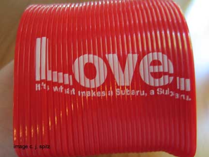 subaru slinky is heart shaped