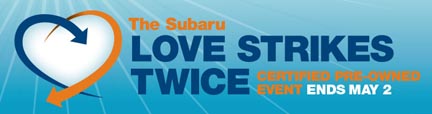 Subaru Certified pre-owned sale event April 1-May 2 2016
