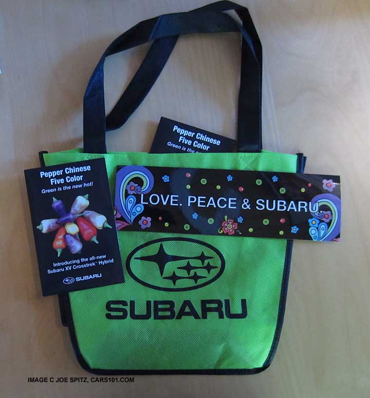 show your Subaru key at the Flower Show nin Seattle and get these free goodies, February 2014