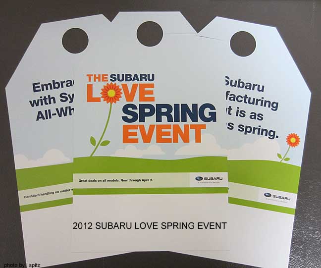 2012 subaru love spring event advertising