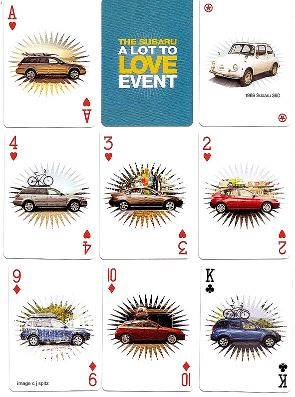 2008 Subaru Lot To Love Event ad campaign playing cards