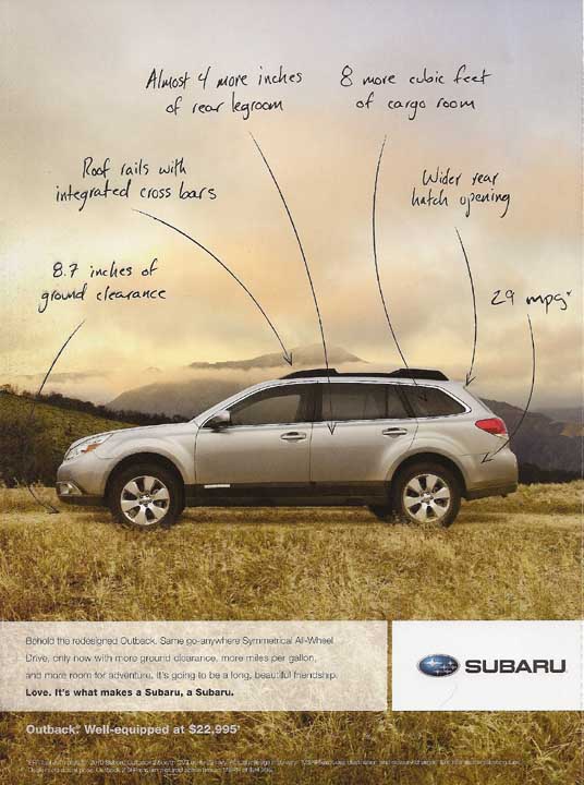 2010 Outback magazine ad