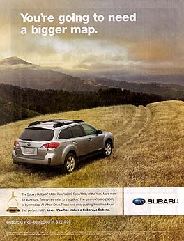2010 Subaru Outback magazine ad, June 2010