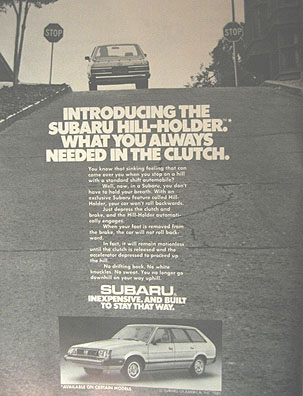 Subaru introduces the hillholder clutch in 1980