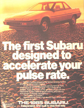 Subaru XT ad from 1985.
