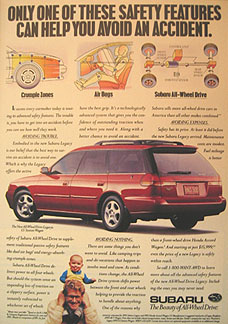 1997 Subaru Outback Vintage Advertisement Car Print Ad J406 