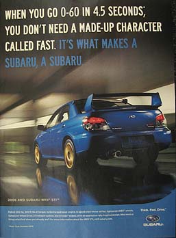 Subaru WRX STI ad, May-June 2006