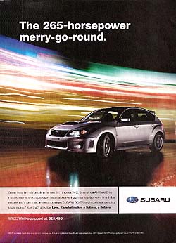 2011 Subaru WRX magazine ad , October 2010