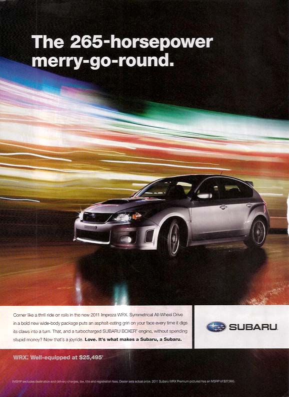 2011 WRX magazine ad, October 2011