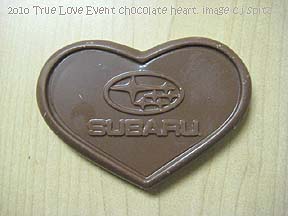 Subaru embossed chocolate heart
