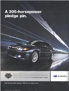 2008 STI ad, April -May 2008