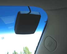 XM d\raio antenna in upper right windshield