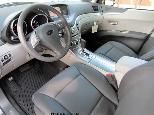 2013, 3012 Subaru Tribeca front seat. Slate Gray Leather shown