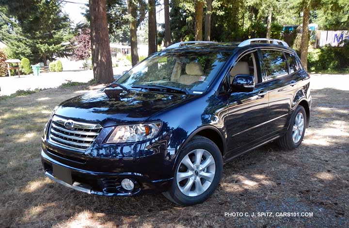 azurite blue subaru tribeca side view