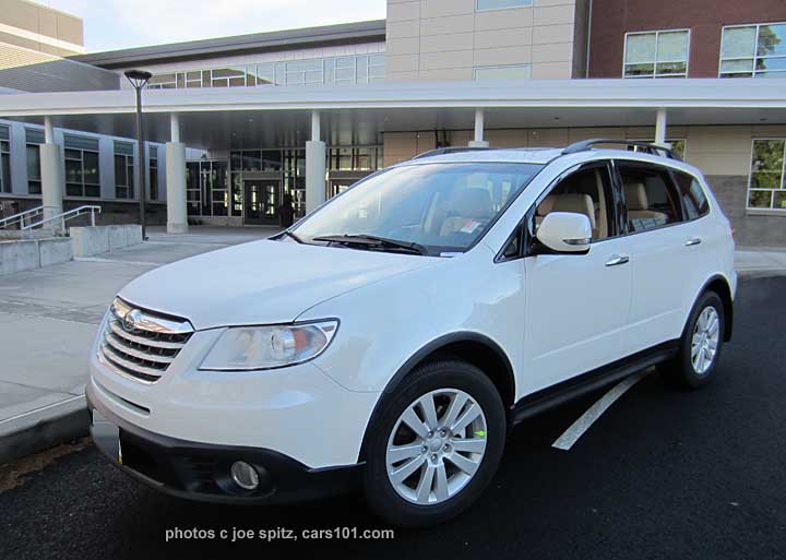 3/4 view 2014 subaru tribeca limited, satin white pearl