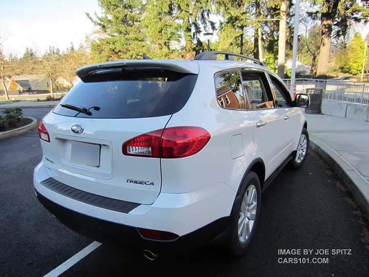 rear view satin white 2014 subaru tribeca limited