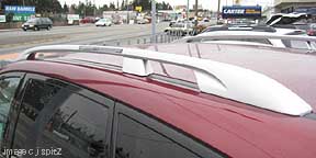 silver roof rails on the 2010 Tribeca touring edition