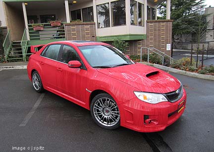 Subaru 2012 sti 4 door, red