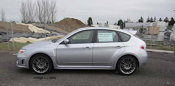 subaru sti 5 door side view 2012