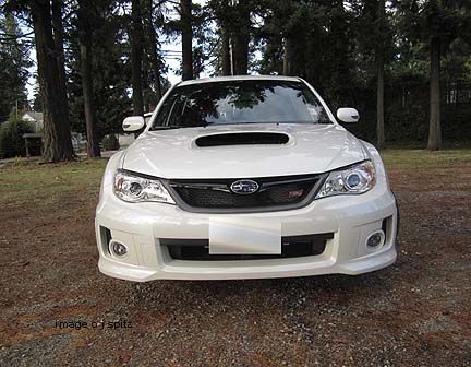 front view, 2012 Subaru WRX STI, white