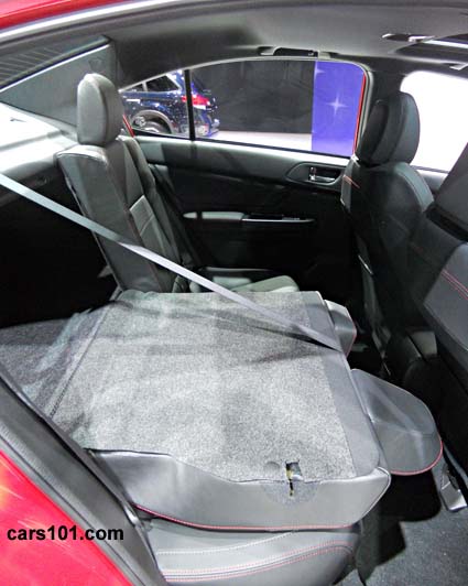 rear seatback folded down, 2015 wrx