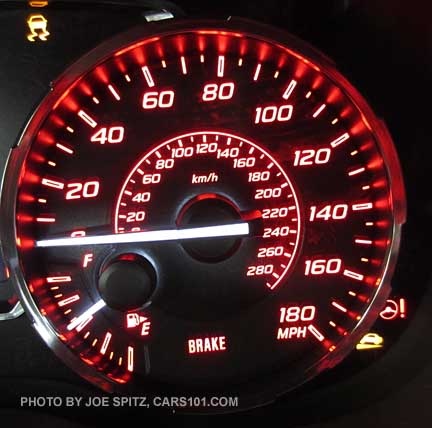 2015 wrx speedometer, to 180 mph
