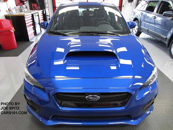 front of 2015 wrx limited, wr blue shown