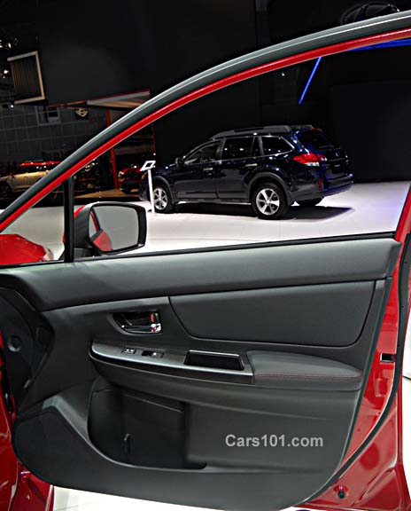 front passenger door, 2015 wrx 4 door sedan, lightning red