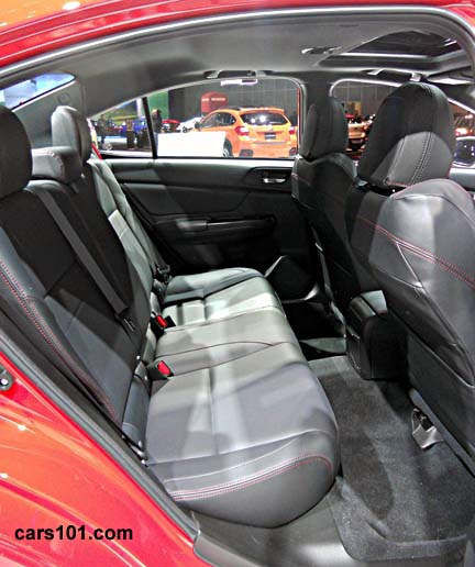 2015 Subaru WRX  4 door sedan rear seat