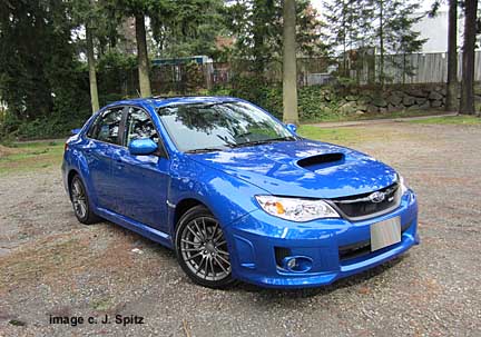 2012 subaru wr blue wrx 4 door sedan