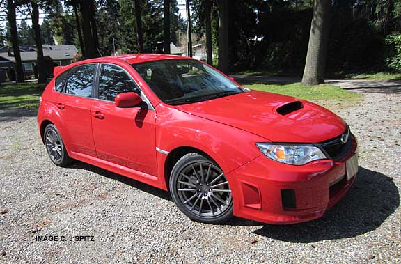 2012 wrx 5 door hatchback, lightning red shown