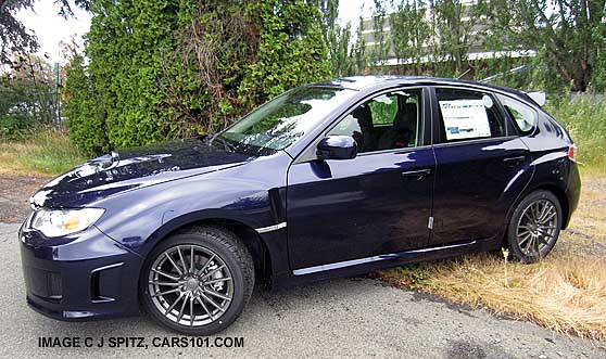 wrx sti plasma blue, 5 door hatchback wagon shown