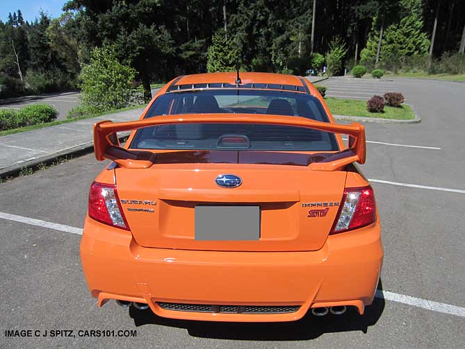 rear spoiler 2013 subaru impreza wrx sti se special edition tangerine orange