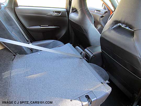 2013 subaru wrx sti 4 door sedan with rear seat folded flat